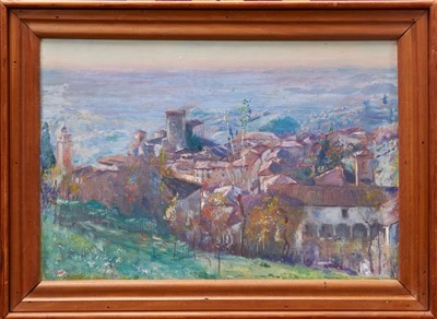 Lot 1380 - *Herbert Arnauld Olivier (1861-1952) oil on board - Asolo, Italy, signed, framed, 33cm x 49cm