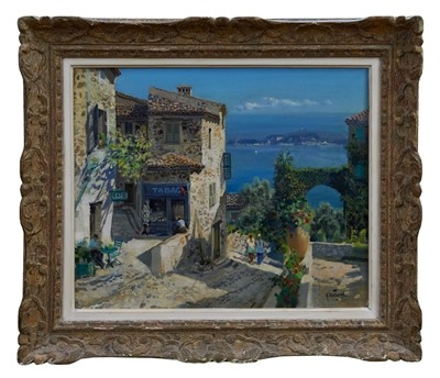 Lot 1100 - Gabriel Deschamps (b.1919) oil on canvas - The French Riviera, Cap d’Ail, signed, in carved wood frame, 50.5cm x 61.5cm