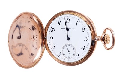 Lot 577 - Gentlemen’s Patek Philippe 14ct rose gold full hunter pocket watch
