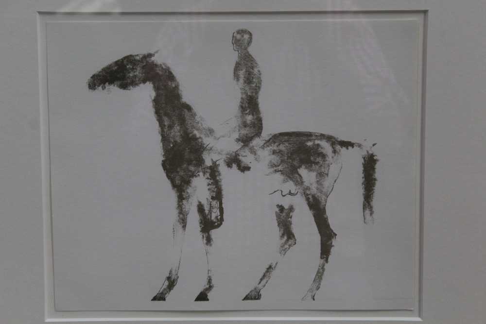 Lot 1297 - Dame Elisabeth Frink (1930-1993) lithograph - Horse and Rider, in glazed frame, 26cm x 32cm