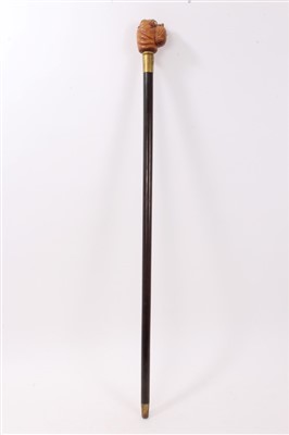 Lot 989 - Dog money-box walking stick