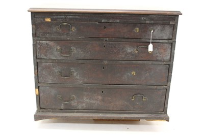 Lot 1427 - George II mahogany crossbanded dressing chest