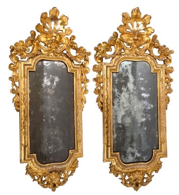Lot 1498 - Fine pair of 18th century Venetian wall mirrors