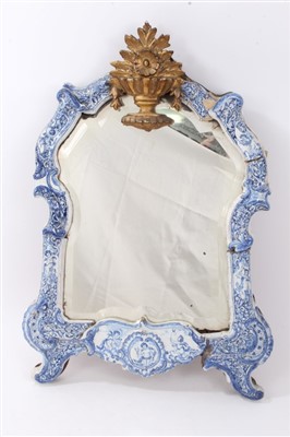 Lot 834 - Rare 18th century Dutch delft easel mirror
