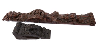 Lot 838 - 17th century carved oak furniture mount