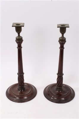 Lot 702 - 18th century Continental bronze pricket candlestick