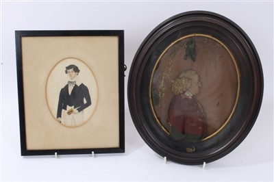 Lot 844 - 18th century wax relief portrait