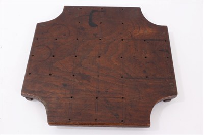 Lot 845 - Antique oak nine-men's-morris board