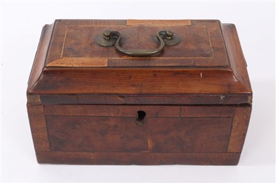 Lot 854 - Rare George III yew wood tea caddy