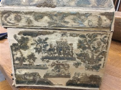 Lot 860 - Rare 17th century embroidered work box