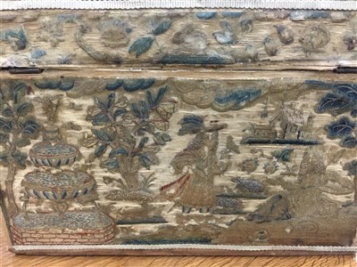 Lot 860 - Rare 17th century embroidered work box