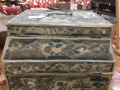 Lot 860 - Rare 17th century embroidered work box