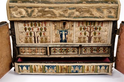 Lot 860 - Rare 17th century embroidered work box