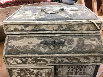 Lot 860 - Rare 17th century embroidered work box
