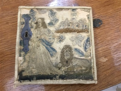 Lot 860 - Rare 17th century embroidered work box