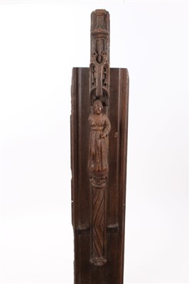 Lot 861 - Mediaeval carved oak panel