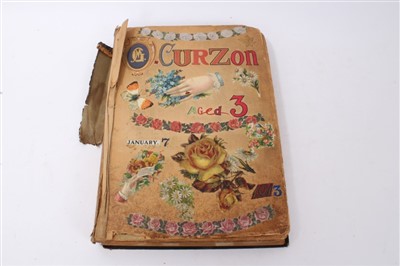 Lot 118 - Fine Edwardian and later scrap album belonging to Lady Curzon, 37cm x 27cm