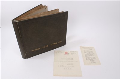Lot 140 - TM King George VI and Family -very rare signed album of eight 78rpm records recorded by the BBC on 21st April,1942 at Windsor Castle 
