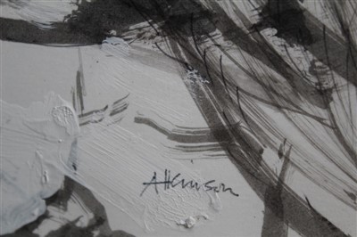 Lot 1030 - Anthony Atkinson (1929-2014) ink and watercolour House at Cairanne, signed, in glazed frame, 36cm x 55cm