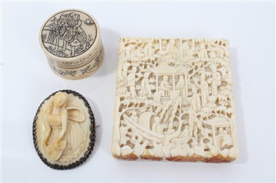 Lot 979 - Japanese carved ivory card case