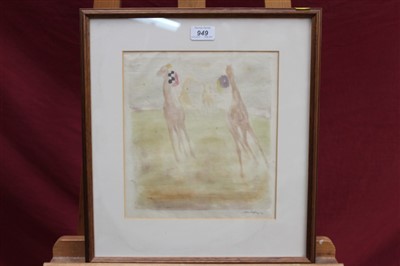 Lot 949 - John Copley (1875-1950) signed lithograph - horses and jockeys, in glazed frame, 27cm x 24cm