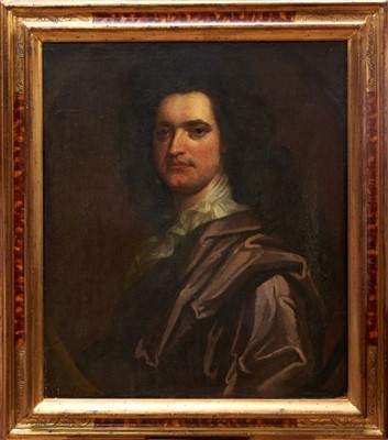 Lot 1349 - Circle of Sir Godfrey Kneller, early 18th century oil on canvas - portrait of a nobleman, in gilt and faux tortoiseshell frame, 70cm x 60cm