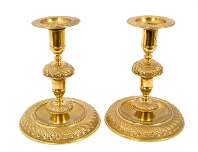 Lot 1051 - Pair of 19th century ormolu candlesticks
