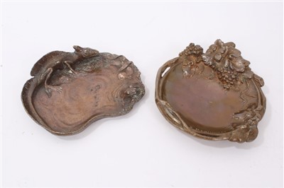 Lot 867 - French Bronze vide poche dish and another