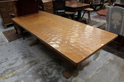 Lot 1364 - Impressive Robert ‘Mouseman’ Thompson oak refectory table