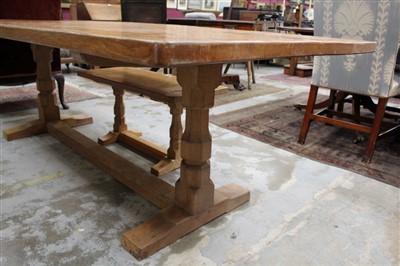 Lot 1364 - Impressive Robert ‘Mouseman’ Thompson oak refectory table