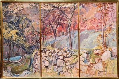 Lot 1173 - Oliver Thomas (1919-2010) landscape triptych