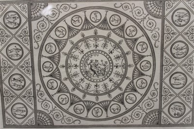 Lot 1171 - George Richardson (1736-1817) set of six engravings designs for ceilings, in two frames