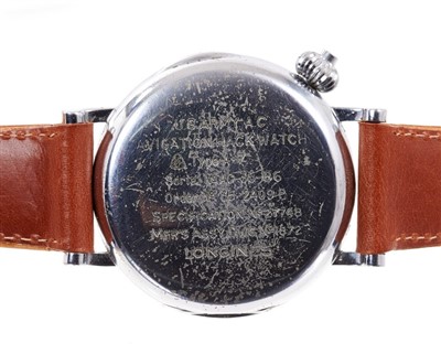 Lot 601 - Rare Longines Avigation U.S. Hack wristwatch