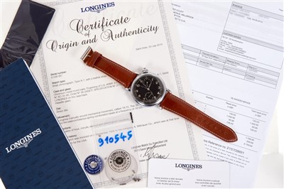 Lot 601 - Rare Longines Avigation U.S. Hack wristwatch