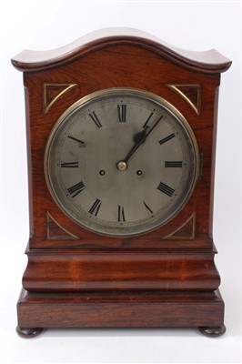Lot 1301 - Early 19th century bracket clock with twin fusee timepiece movement striking on a bell