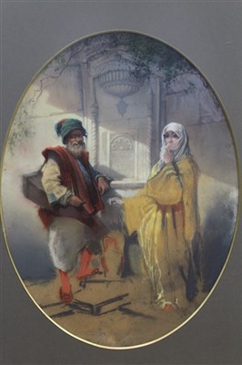Lot 1118 - F. J. Lewis, late 19th century oval pastel