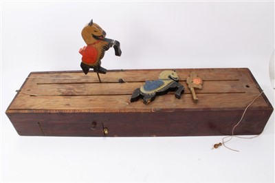 Lot 822 - Late 19th / early 20th century scratch-built table game - 'Knights game'