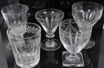 Lot 79 - Group of four 19th century glass rummers and a glass tumbler