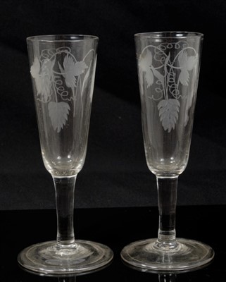 Lot 78 - Pair of 18th century ale flutes