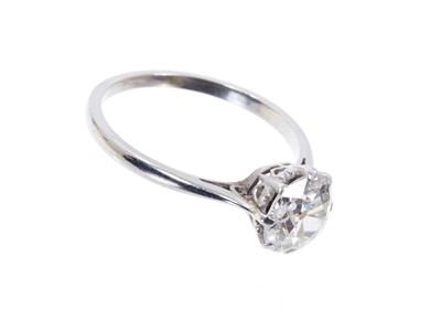Lot 439 - Diamond single stone ring with an old cut diamond estimated to weigh approximately 1.5cts