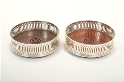 Lot 239 - Pair contemporary silver coasters