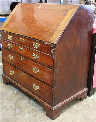 Lot 1444 - George II oak bureau