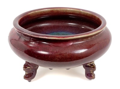 Lot 55 - Chinese sang-de-boeuf glazed censor