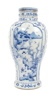 Lot 56 - 17th century Chinese Kangxi period blue and white vase