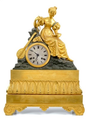 Lot 1265 - 19th century French mantel clock with eight day movement