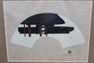 Lot 1180 - Kiyoshi Saito (1907-1997) wood cut in colours - ‘Gate Jindai-Ji’ signed inscribed and numbered