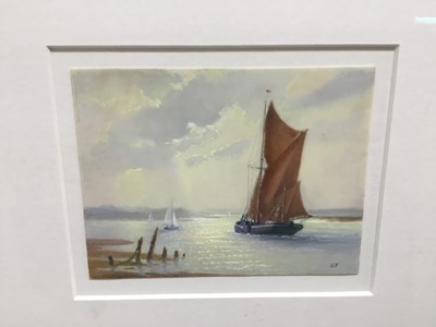 Lot 158 - Sheila Fairman, contemporary, oil on ivorine panel - Returning Home, initialled, in glazed frame, 8.5cm x 10.5cm