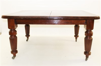 Lot 1326 - Late Victorian mahogany extending dining table, with one additional leaf, winding handle