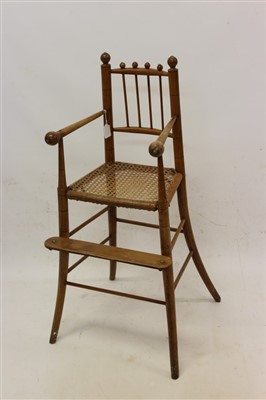 Lot 1327 - Rare 19th century birch child’s high chair