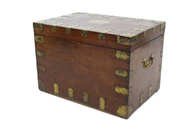 Lot 1329 - Good 19th century brass bound padouk sea chest